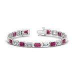 Load image into Gallery viewer, Emerald Cut Diamond Bezel Tennis Bracelet 10.50 Carat
