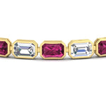 Load image into Gallery viewer, Emerald Cut Diamond Bezel Tennis Bracelet 10.50 Carat
