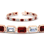 Load image into Gallery viewer, emerald-cut-diamond-bezel-tennis-bracelet-10-50-carat

