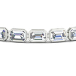 Load image into Gallery viewer, Emerald Cut Diamond Bezel Tennis Bracelet 10.50 Carat
