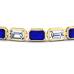 Load image into Gallery viewer, Emerald Cut Diamond Bezel Tennis Bracelet 10.50 Carat
