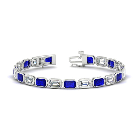 Emerald Cut Diamond Bezel Tennis Bracelet 10.50 Carat