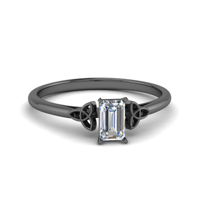 Emerald Cut Celtic Solitaire Engagement Ring