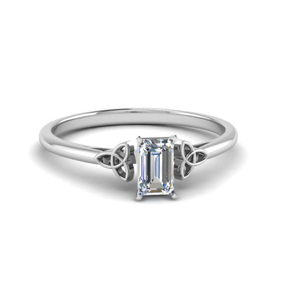 Emerald Cut Celtic Solitaire Engagement Ring