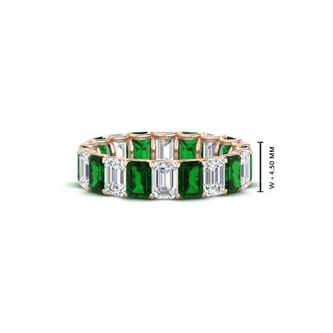 Emerald Cut Diamond Eternity Band 4 Carat