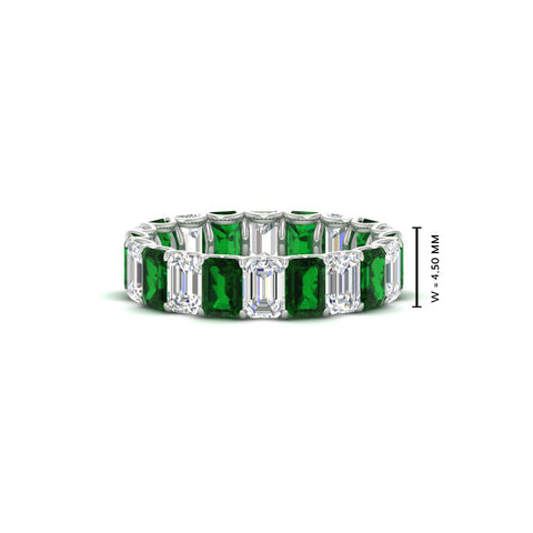 Emerald Cut Diamond Eternity Band 4 Carat