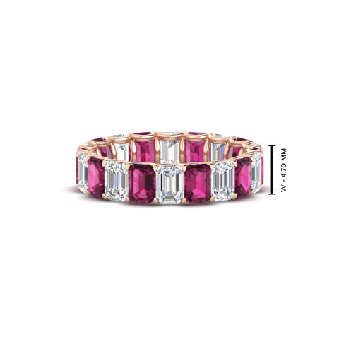 Emerald Cut Diamond Eternity Band 5 Carat