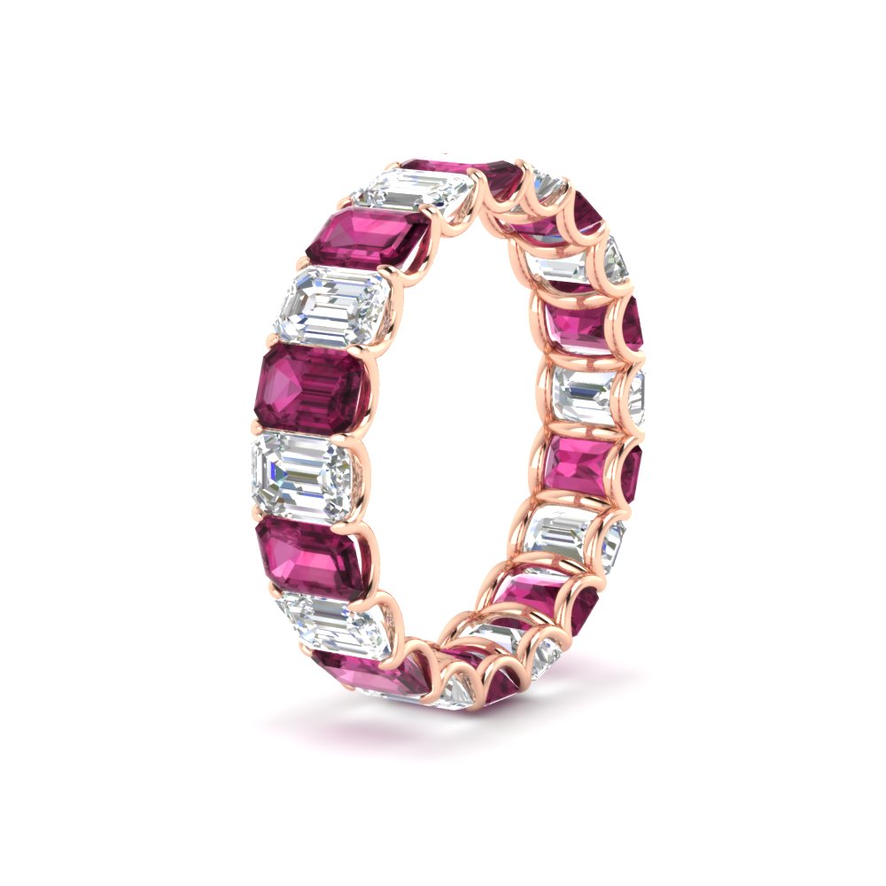 Emerald Cut Diamond Eternity Band 5 Carat
