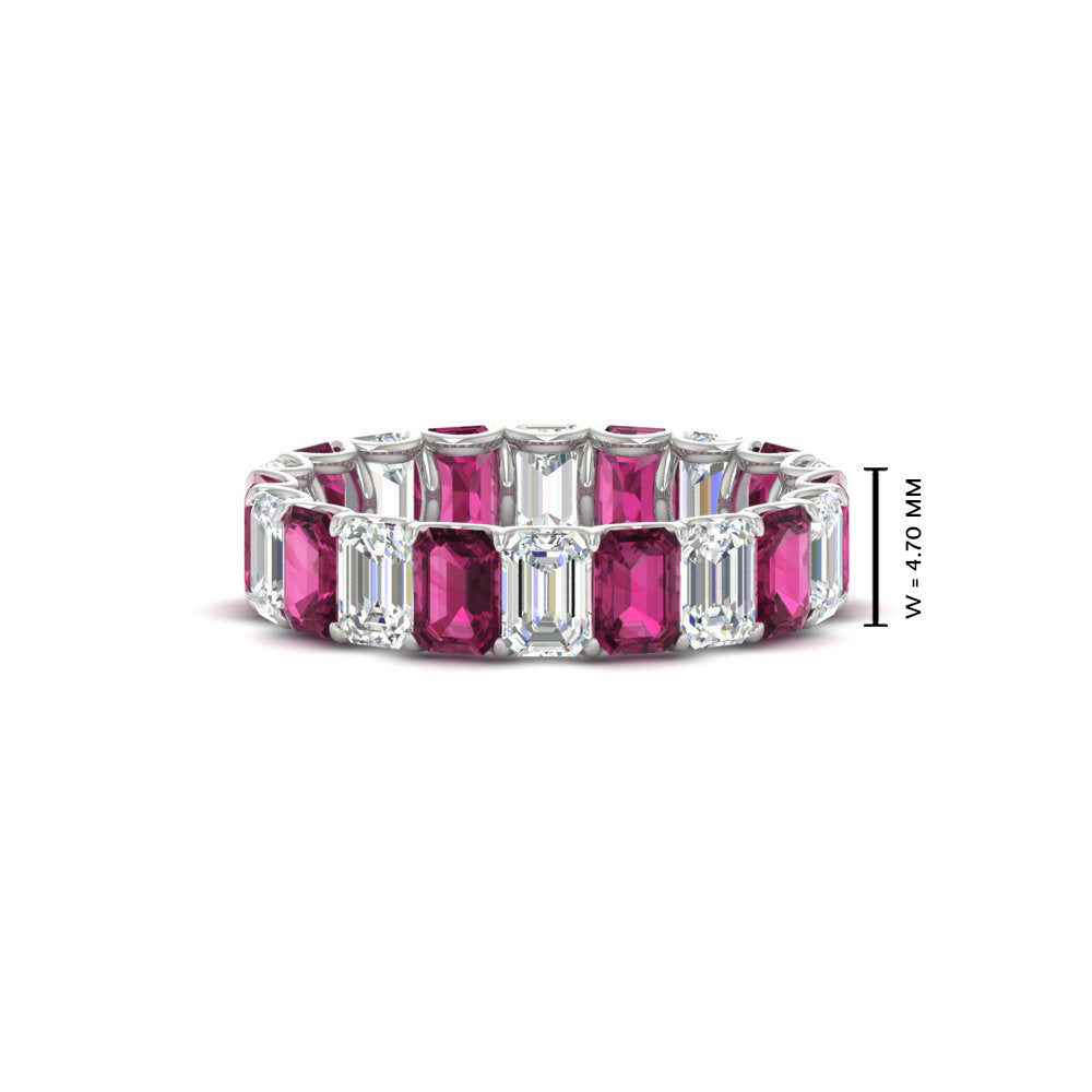 Emerald Cut Diamond Eternity Band 5 Carat
