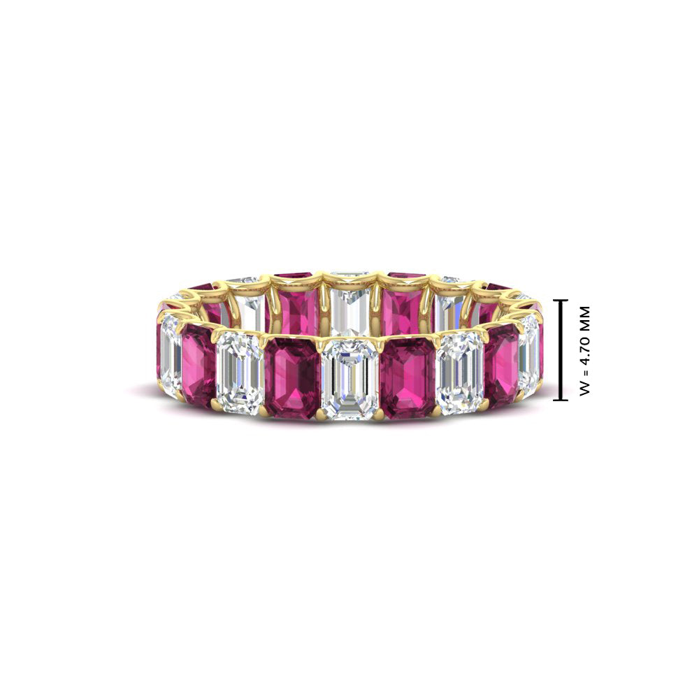 Emerald Cut Diamond Eternity Band 5 Carat