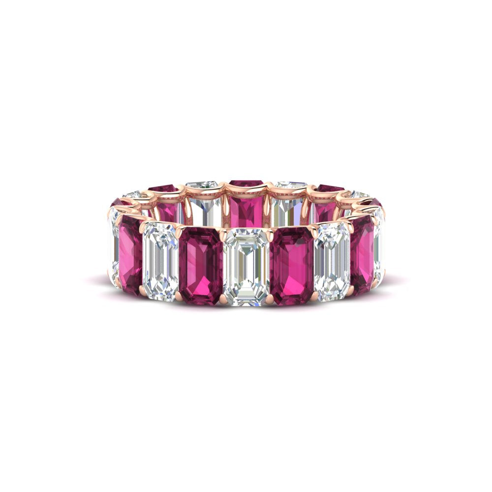 Emerald Cut Diamond Eternity Band 7 Carat