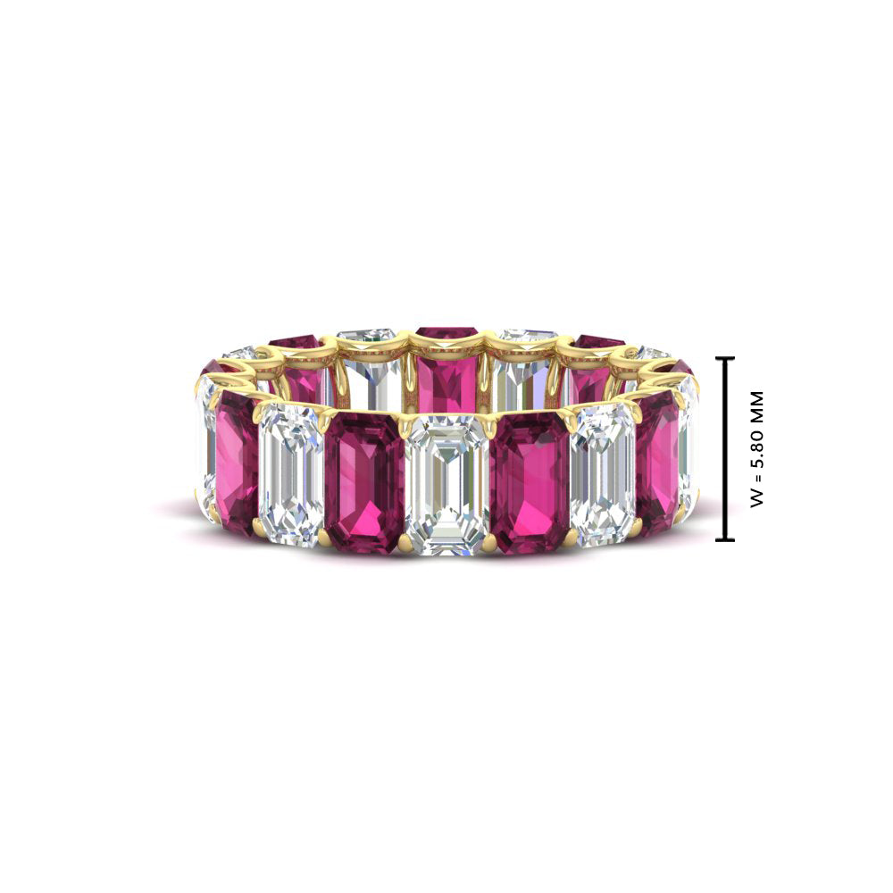 Emerald Cut Diamond Eternity Band 7 Carat