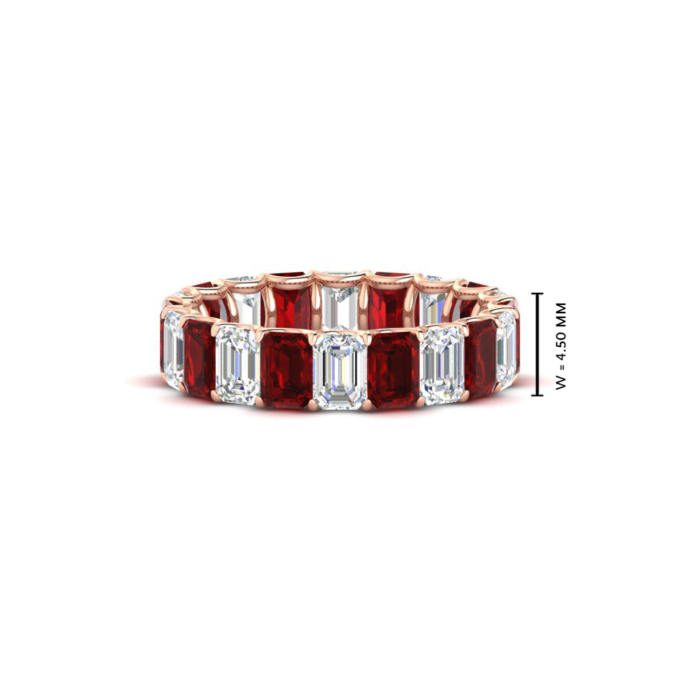 Emerald Cut Diamond Eternity Band 4 Carat