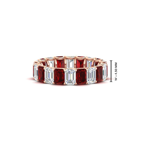 Emerald Cut Diamond Eternity Band 4 Carat