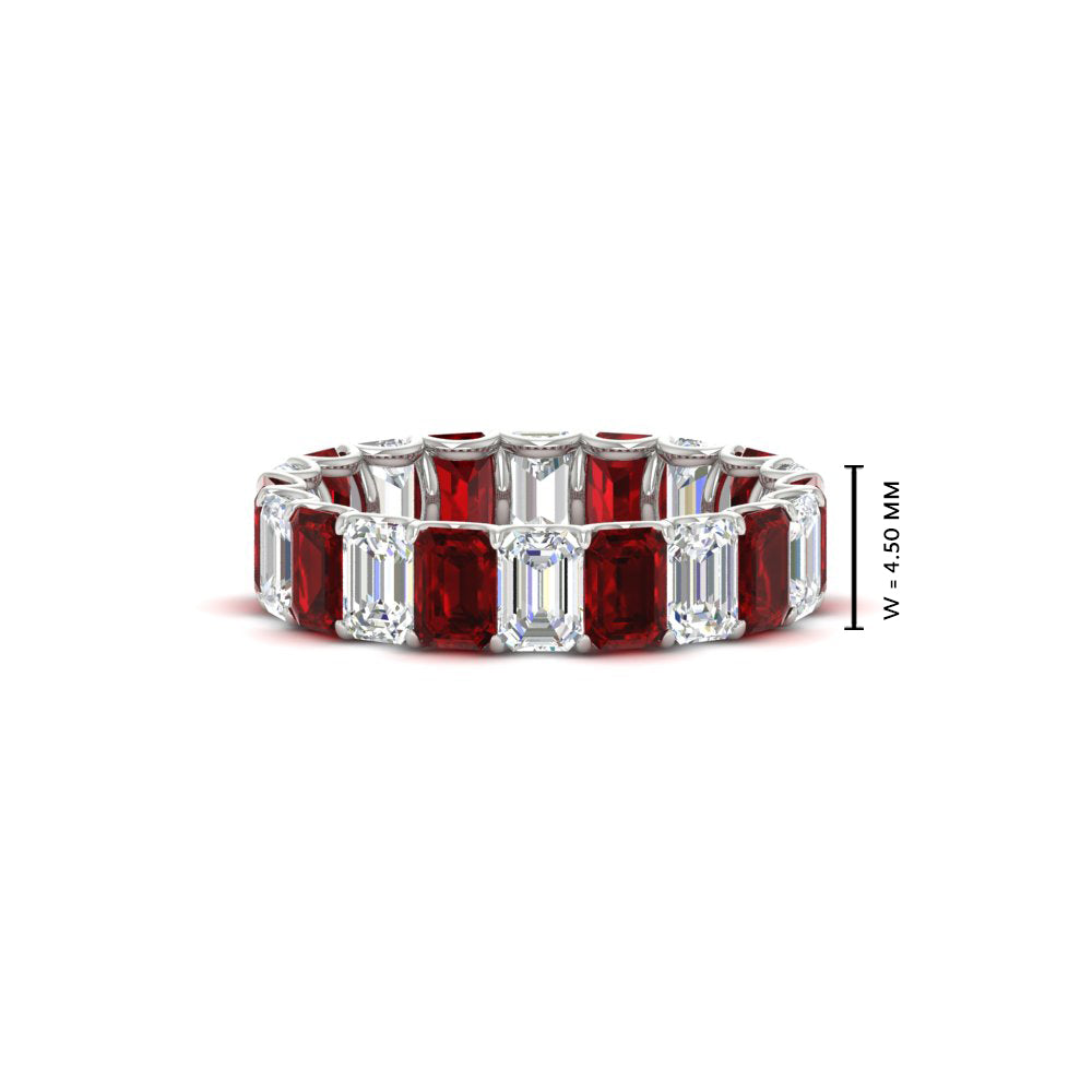 Emerald Cut Diamond Eternity Band 4 Carat