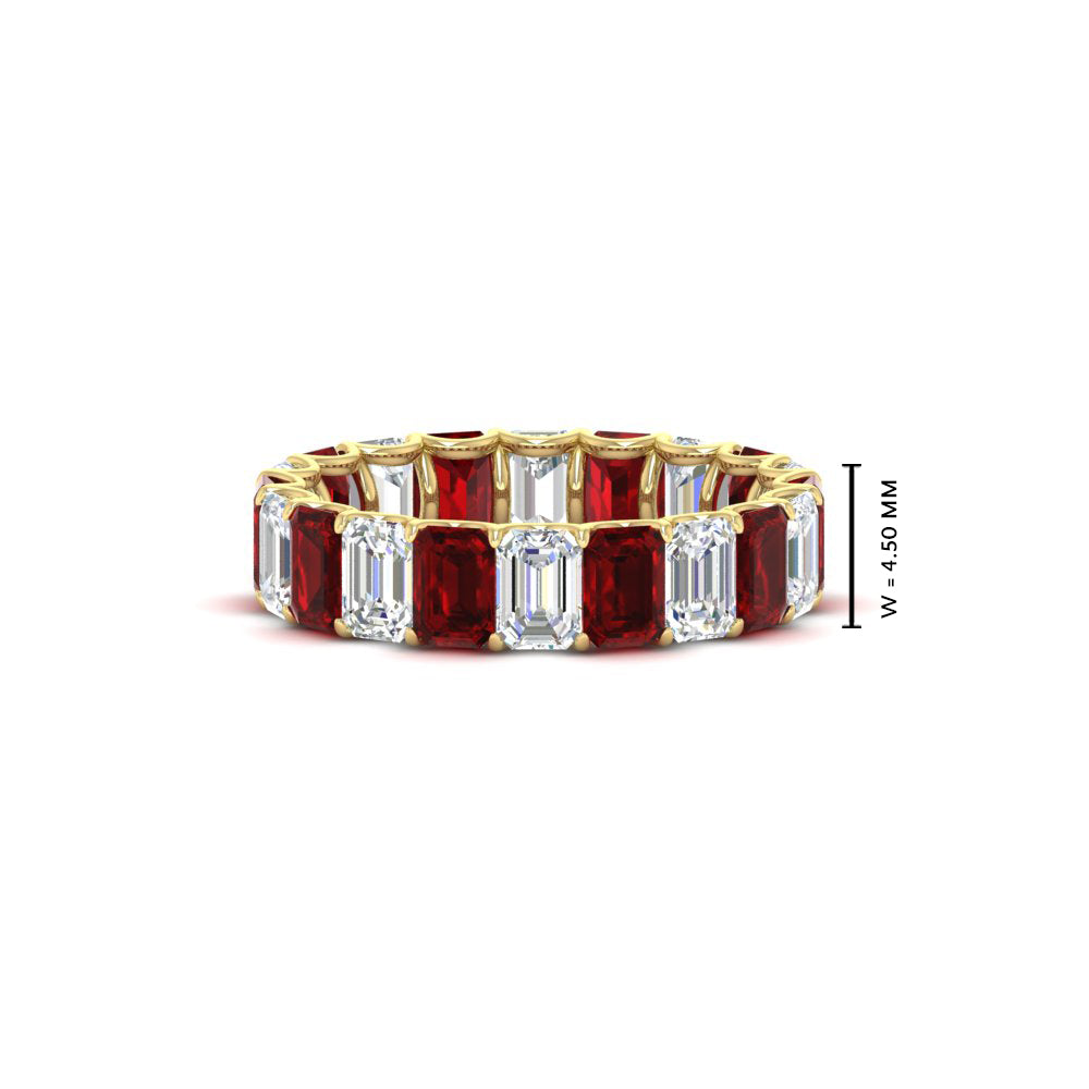 Emerald Cut Diamond Eternity Band 4 Carat
