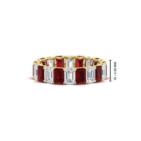 Emerald Cut Diamond Eternity Band 4 Carat