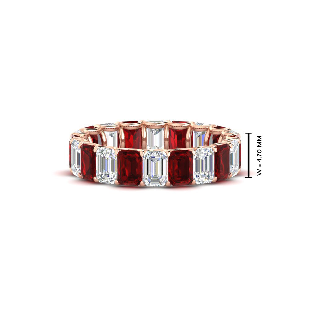 Emerald Cut Diamond Eternity Band 5 Carat