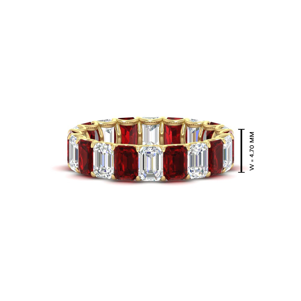 Emerald Cut Diamond Eternity Band 5 Carat