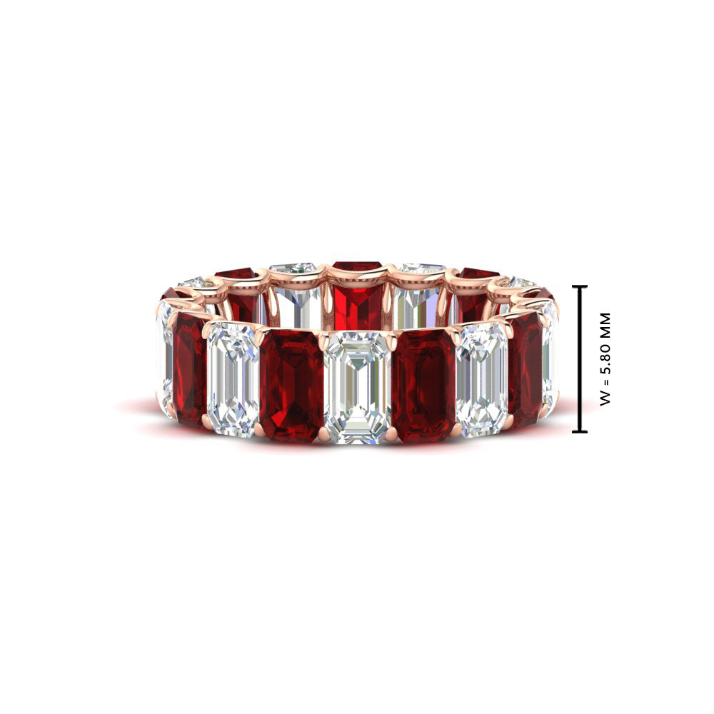 Emerald Cut Diamond Eternity Band 7 Carat