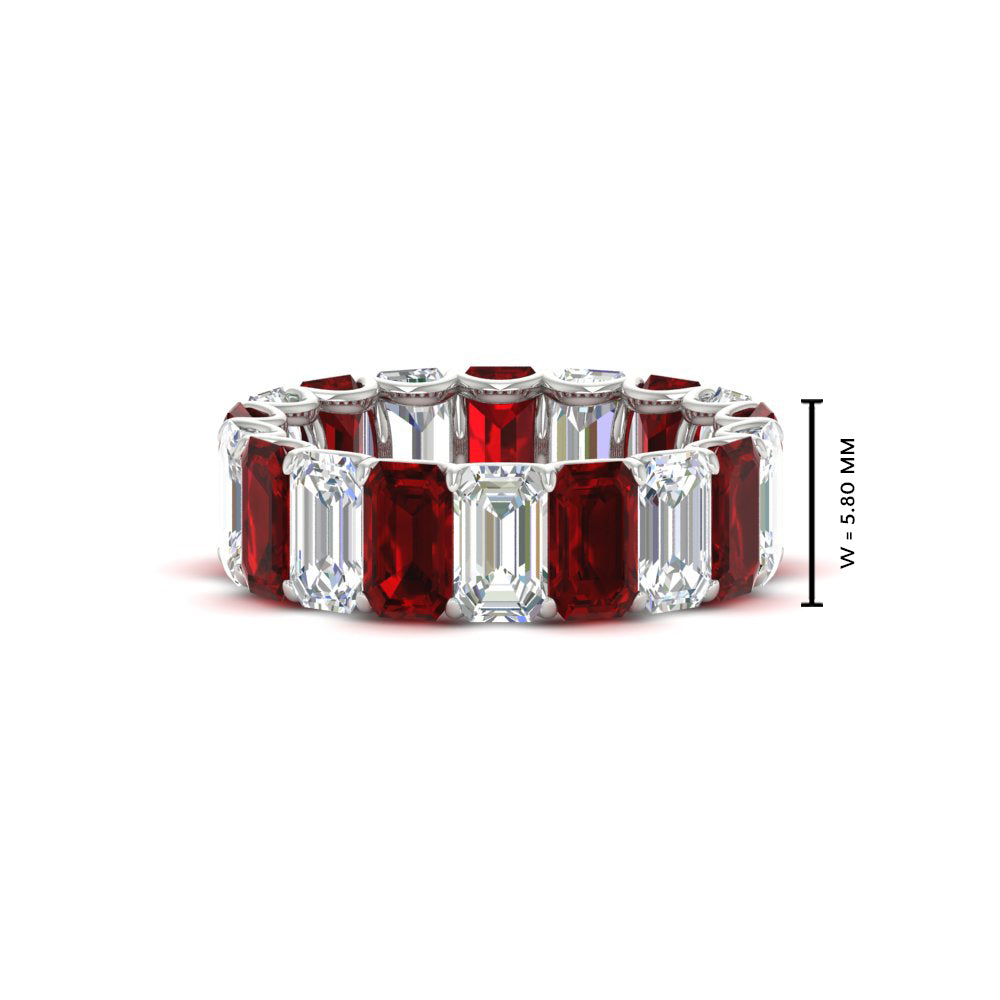 Emerald Cut Diamond Eternity Band 7 Carat