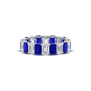 emerald-cut-diamond-eternity-band-with-sapphire-5-carat-in-white-gold-FD-EWB10850GSABL-5CT-NL-WG