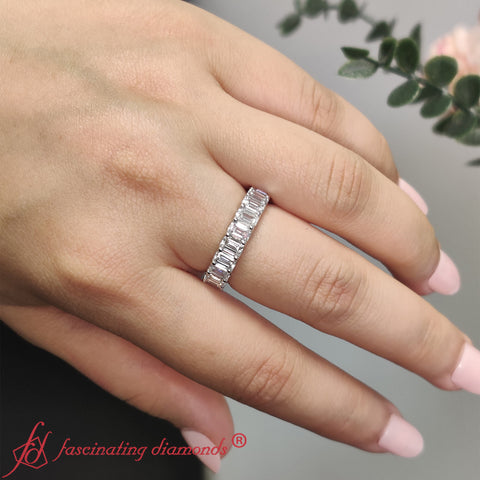 Emerald Cut Diamond Eternity Band 4 Carat