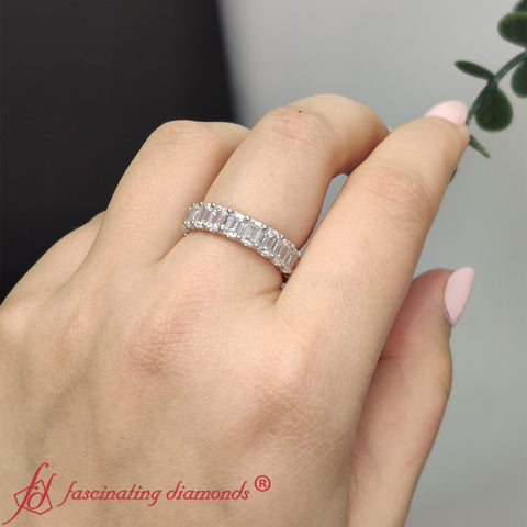 Emerald Cut Diamond Eternity Band 4 Carat