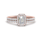 Load image into Gallery viewer, emerald-cut-diamond-halo-wedding-ring-set-in-rose-gold-FD8523EM-NL-RG

