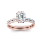 Load image into Gallery viewer, emerald-cut-diamond-halo-wedding-ring-set-in-rose-gold-FD8523EM-NL-RG
