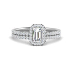 Load image into Gallery viewer, emerald-cut-diamond-halo-wedding-ring-set-in-white-gold-FD8523EM-NL-WG
