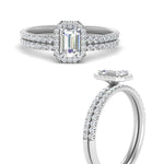 Load image into Gallery viewer, emerald-cut-diamond-halo-wedding-ring-set-in-white-gold-FD8523EM-NL-WG
