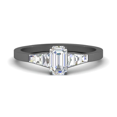 Emerald Cut Tapering Trapezoid Lab Diamond Ring