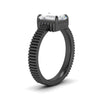 Load image into Gallery viewer, emerald-cut-diamond-solitaire-ring-with-ribbed-band-detail-in-black-gold-fdenr11663emangle2-nl-bg
