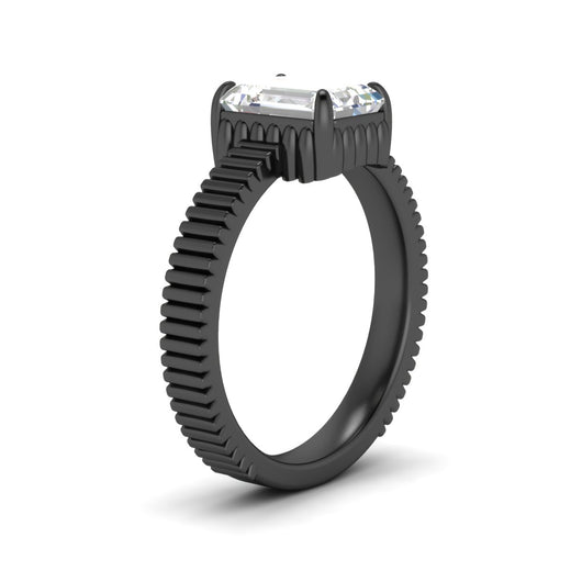 emerald-cut-diamond-solitaire-ring-with-ribbed-band-detail-in-black-gold-fdenr11663emangle2-nl-bg