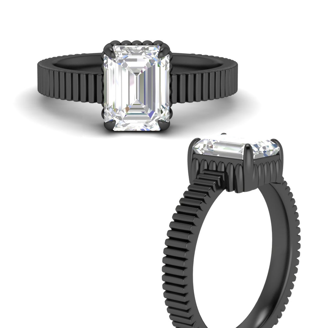 emerald-cut-diamond-solitaire-ring-with-ribbed-band-detail-in-black-gold-fdenr11663emangle3-nl-bg