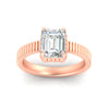 Load image into Gallery viewer, emerald-cut-diamond-solitaire-ring-with-ribbed-band-detail-in-rose-gold-fdenr11663emangle5-nl-rg