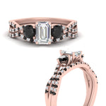 Load image into Gallery viewer, emerald-cut-diamond-twisted-floral-prong-black-diamond-wedding-set-rose-gold-FD10257EMGBLACK-ANGLE3-NL-RG?v=1756359975
