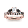 Load image into Gallery viewer, emerald-cut-diamond-twisted-floral-prong-black-diamond-wedding-set-rose-gold-FD10257EMGBLACK-ANGLE5-NL-RG?v=1756359976