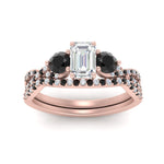 Load image into Gallery viewer, emerald-cut-diamond-twisted-floral-prong-black-diamond-wedding-set-rose-gold-FD10257EMGBLACK-ANGLE5-NL-RG?v=1756359976
