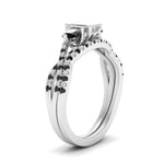 Load image into Gallery viewer, emerald-cut-diamond-twisted-floral-prong-black-diamond-wedding-set-white-gold-FD10257EMGBLACK-ANGLE2-NL-WG?v=1756359975
