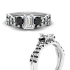 Load image into Gallery viewer, emerald-cut-diamond-twisted-floral-prong-black-diamond-wedding-set-white-gold-FD10257EMGBLACK-ANGLE3-NL-WG?v=1756359976
