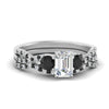 Load image into Gallery viewer, emerald-cut-diamond-twisted-floral-prong-black-diamond-wedding-set-white-gold-FD10257EMGBLACK-NL-WG?v=1756359976
