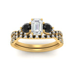 Load image into Gallery viewer, emerald-cut-diamond-twisted-floral-prong-black-diamond-wedding-set-yellow-gold-FD10257EMGBLACK-ANGLE5-NL-YG?v=1756359975
