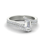 Load image into Gallery viewer, emerald-cut-diamond-wedding-ring-set-in-FDENS3007EM-NL-WG
