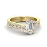 Load image into Gallery viewer, emerald-cut-diamond-wedding-ring-set-in-FDENS3007EM-NL-YG
