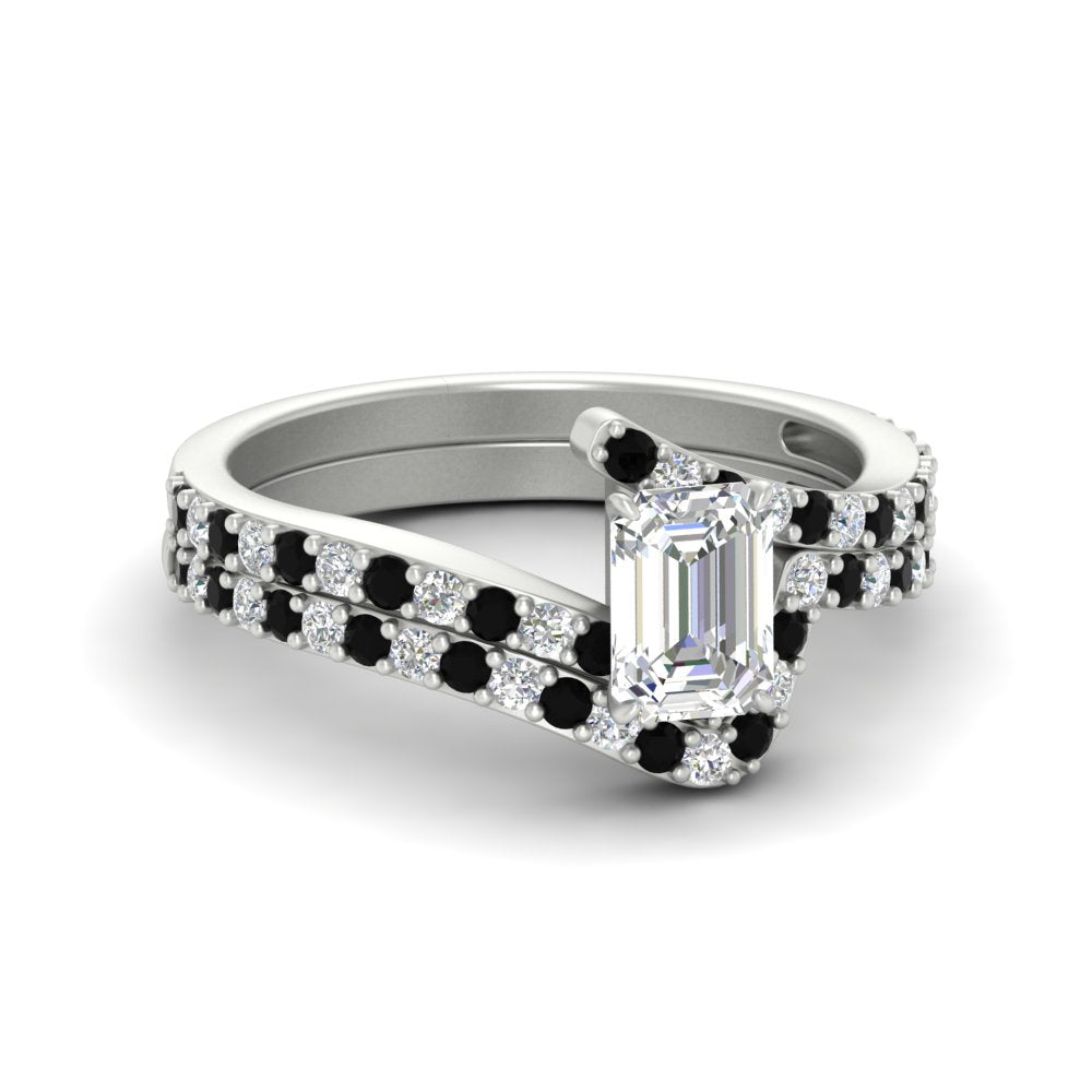 emerald-cut-diamond-wedding-ring-set-with-black-diamond-in-FDENS3007EMGBLACK-NL-WG