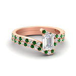 Load image into Gallery viewer, emerald-cut-diamond-wedding-ring-set-with-emerald-in-FDENS3007EMGEMGR-NL-RG
