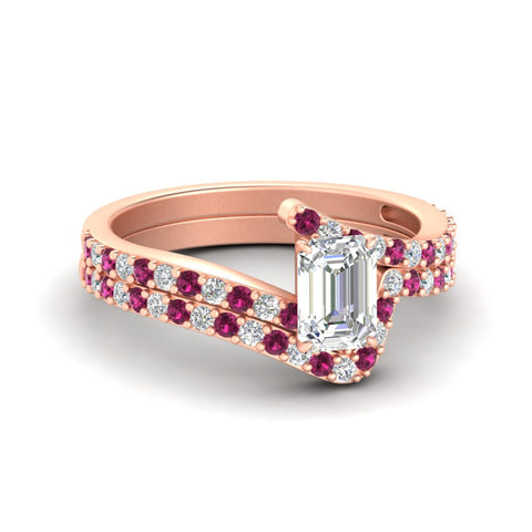 emerald-cut-diamond-wedding-ring-set-with-pink-sapphire-in-FDENS3007EMGSADRPI-NL-RG
