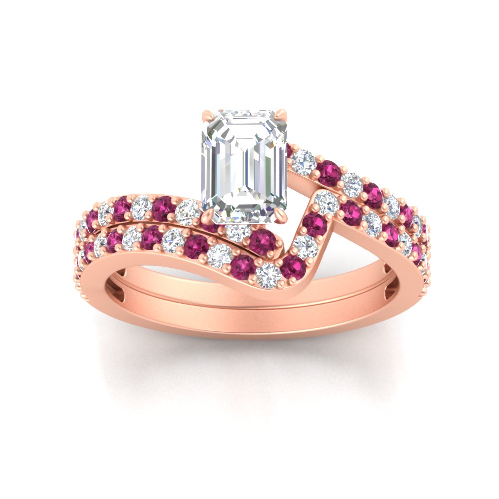 emerald-cut-diamond-wedding-ring-set-with-pink-sapphire-in-FDENS3007EMGSADRPI-NL-RG